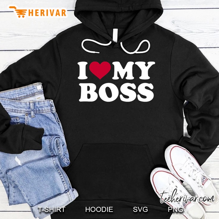 I Love My Boss Red Heart Version Hoodie