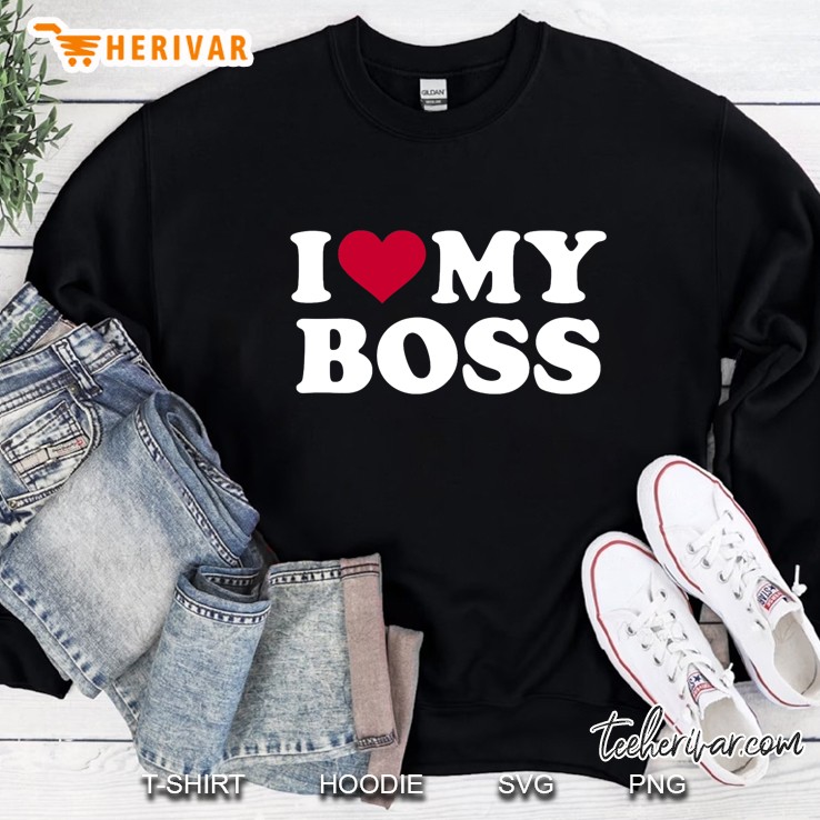 I Love My Boss Red Heart Version Sweatshirt