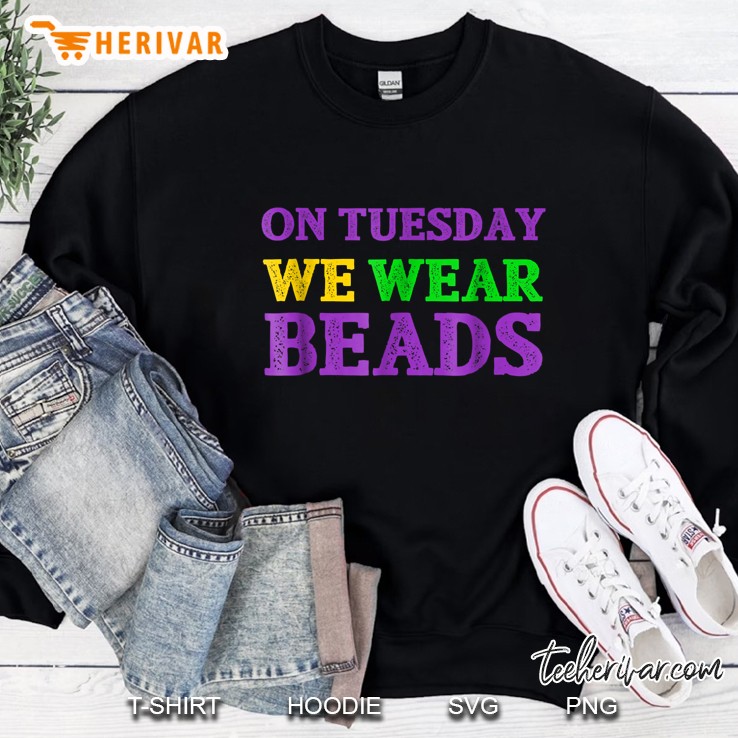 On Tuesday We Wear Beads Mardi Gras Version Mugs