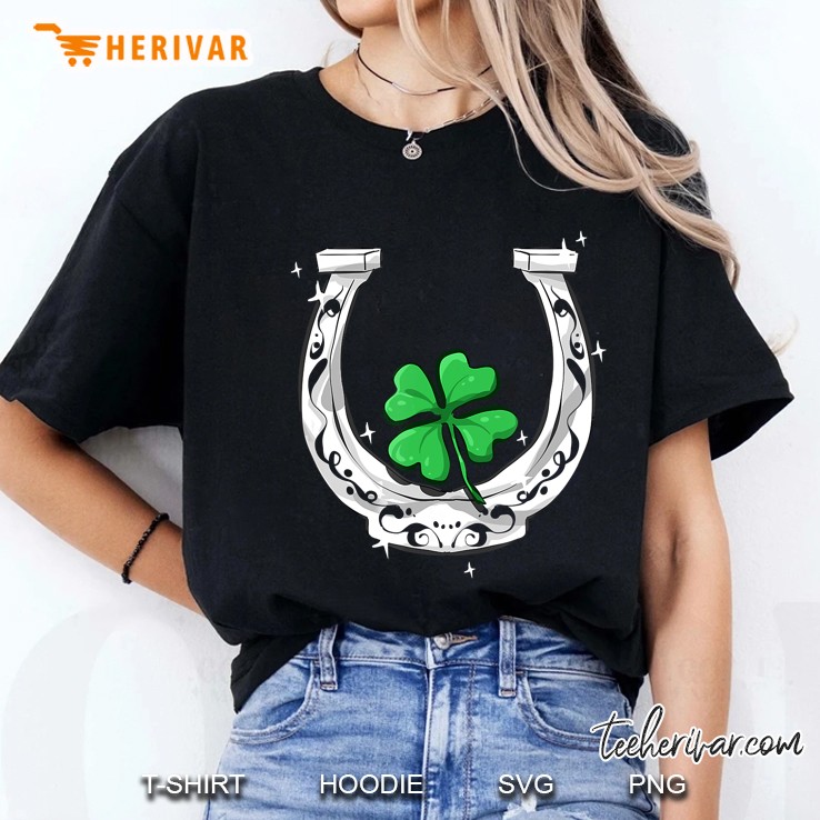 Horseshoe Four Leaf Clover Version Ladies Tee