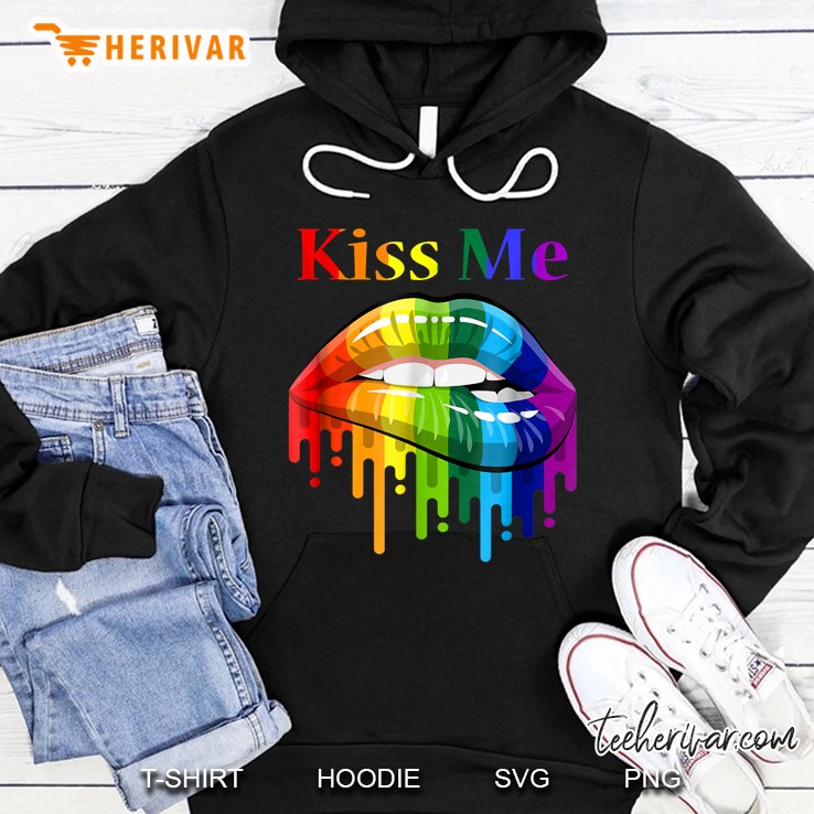 Kiss Me LGBT Pride Lips Version Mugs