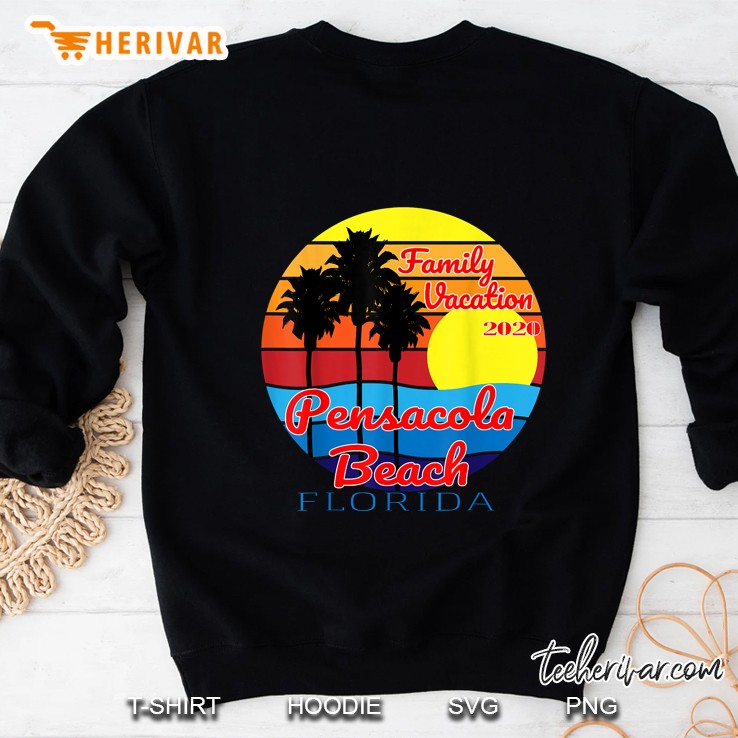 Pensacola Beach Florida Family Vacation 2020 Palm Trees Sunset Vintage Version Sweatshirt