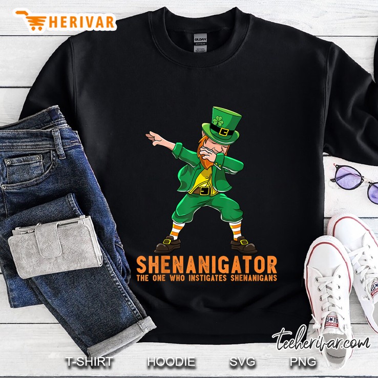 Shenanigator The One Who Instigates Shenanigans Dabbing Leprechaun Version Sweatshirt