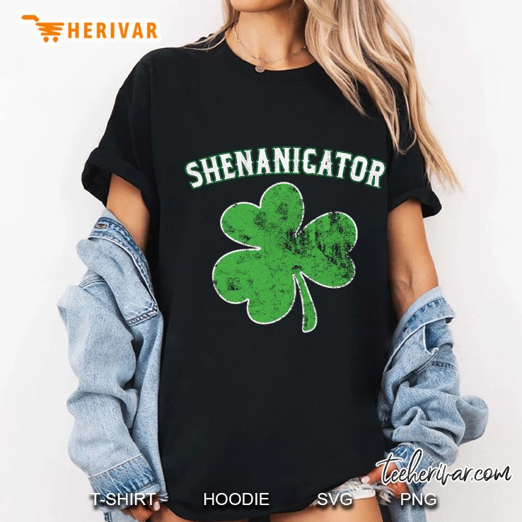 Shenanigator Shamrock Grunge Version Ladies Tee