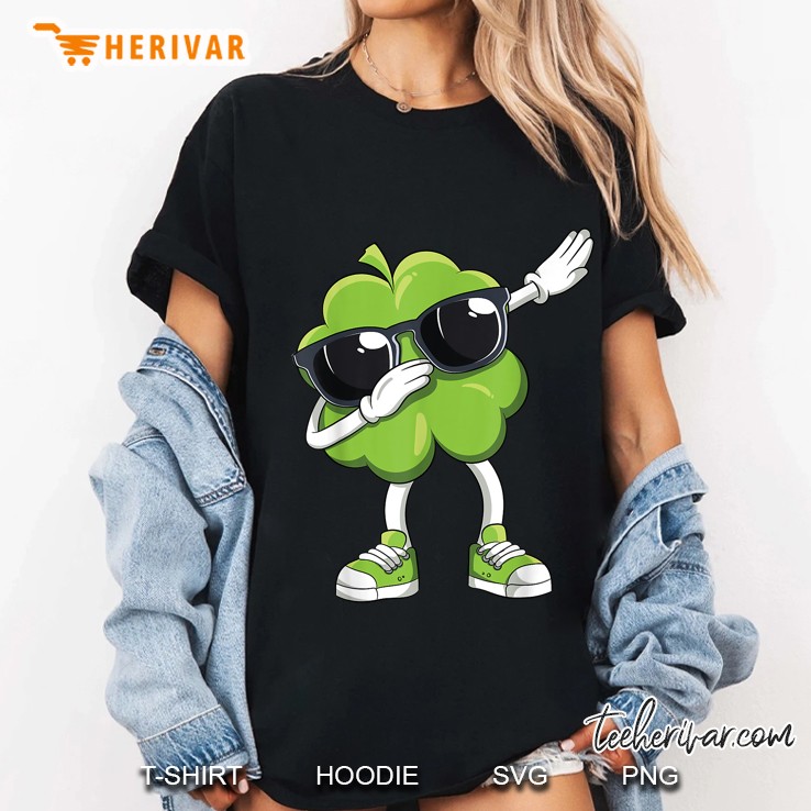 Dabbing Four Leaf Clover With Sunglasses Ladies Tee