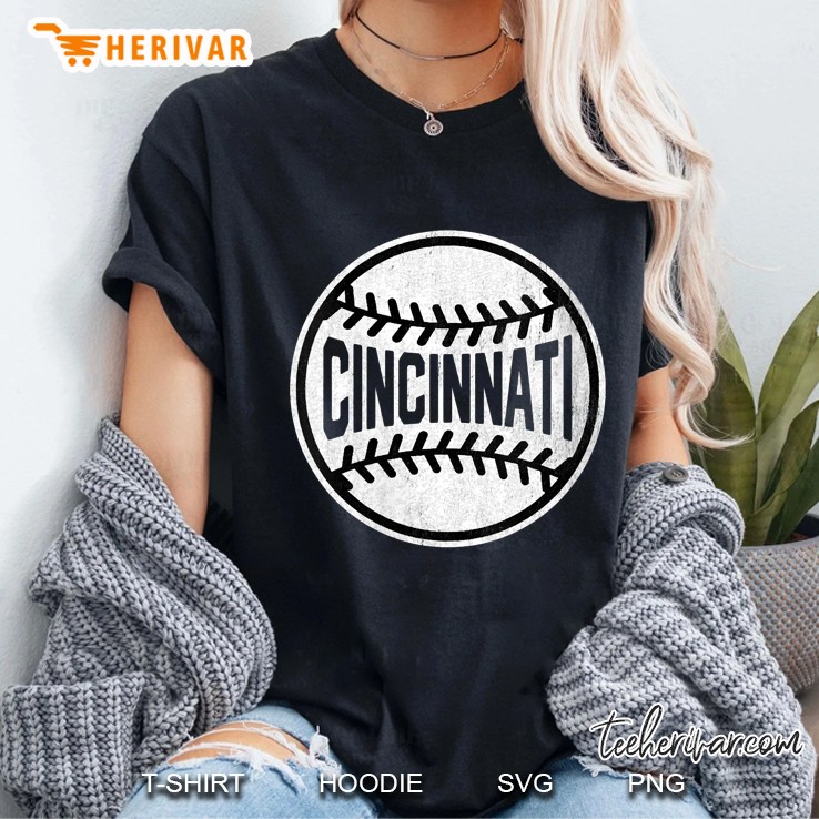Vintage Cincinnati Baseball Stitches Ladies Tee
