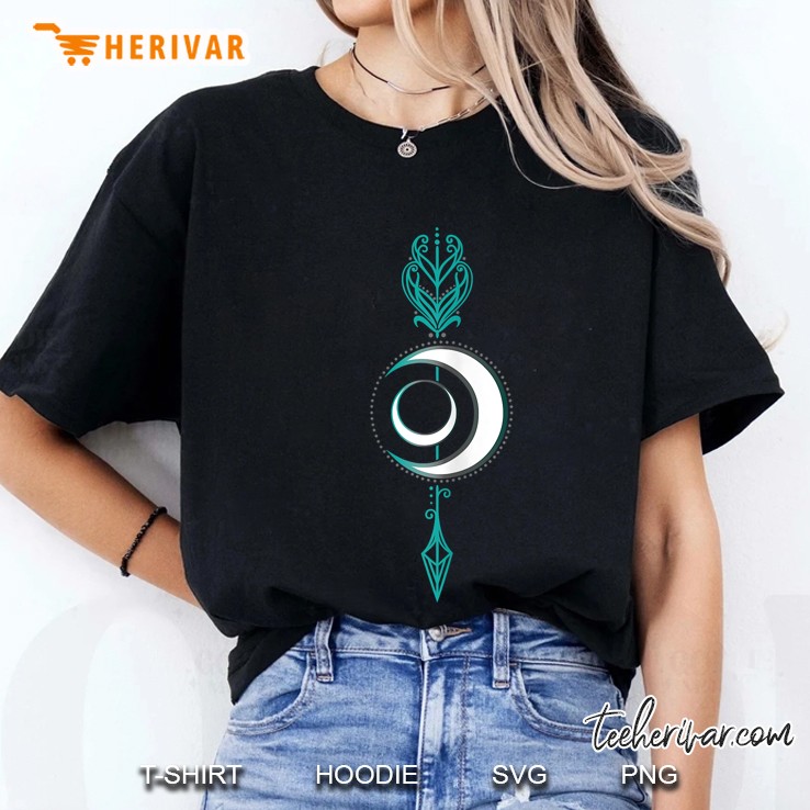 Womens Goddess Diana Moon With Arrow Wicca Symbol Ladies Tee