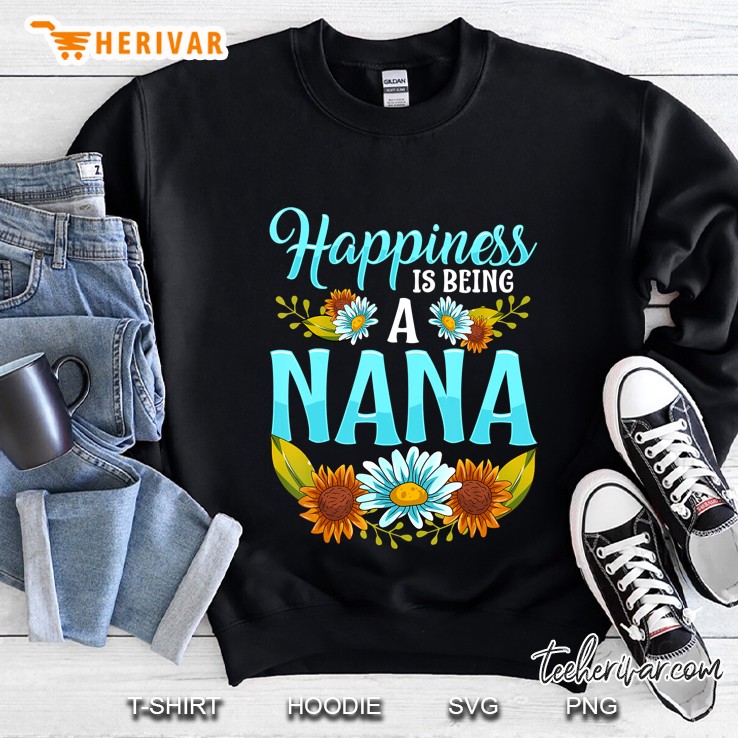 Happiness Is Being A Nana Floral Version Sweatshirt