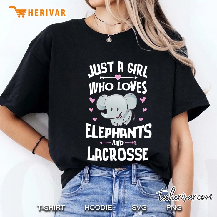 Just A Girl Who Loves Elephants And Lacrosse Cute Elephant Version Ladies Tee