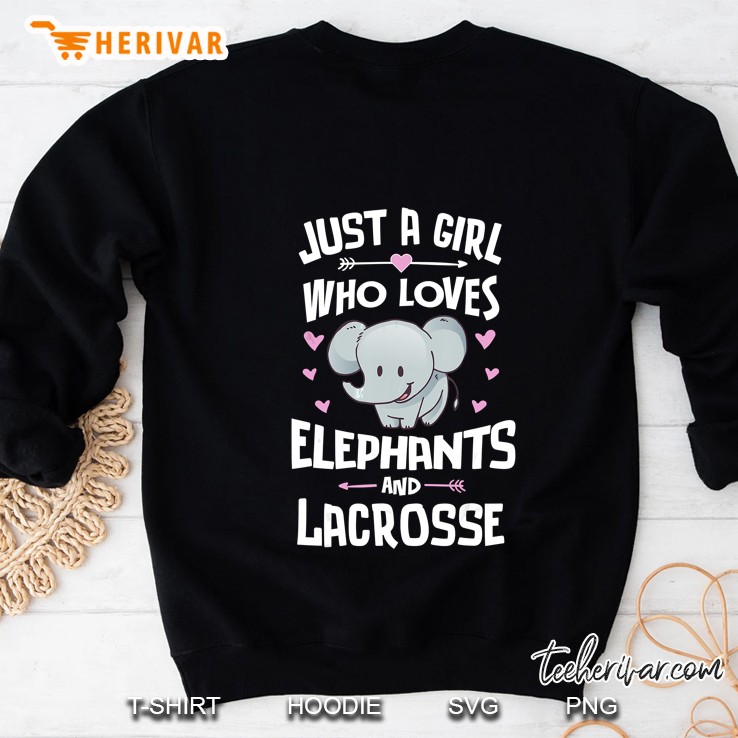 Just A Girl Who Loves Elephants And Lacrosse Cute Elephant Version Sweatshirt