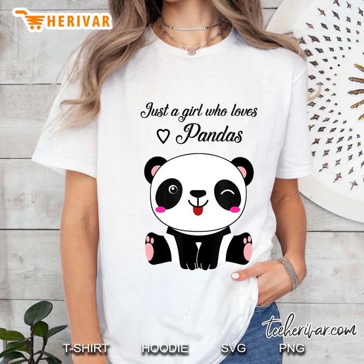 Just A Girl Who Loves Pandas White Version Ladies Tee