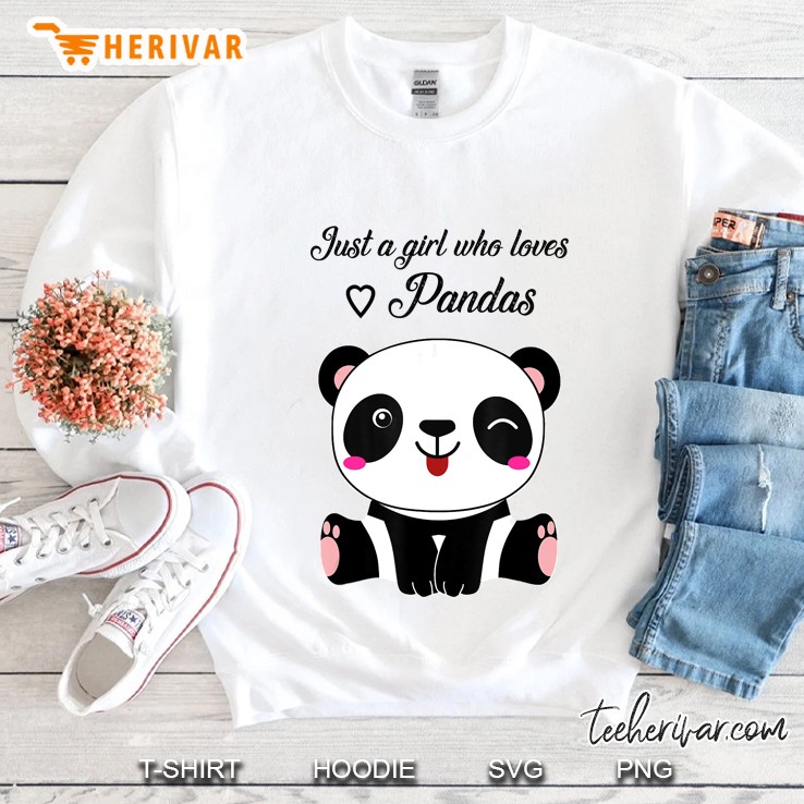 Just A Girl Who Loves Pandas White Version Sweatshirt