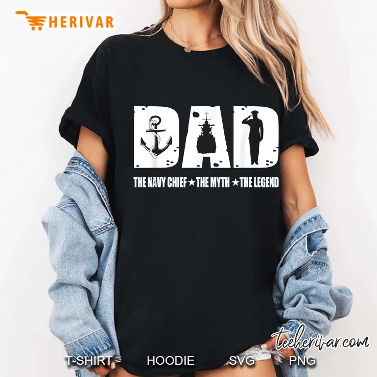 Dad The Navy Chief The Myth The Legend Ladies Tee