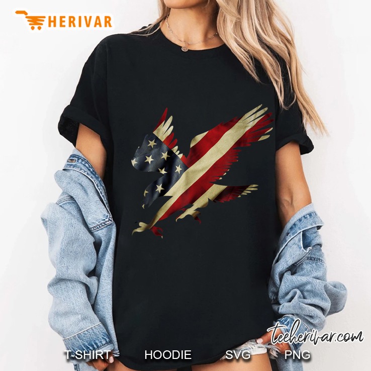 American Flag Eagle Silhouette Version Ladies Tee