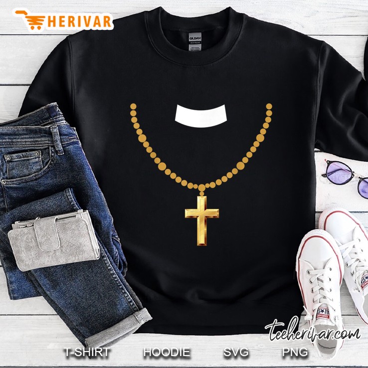Priest Costume With Cross Chain Sweatshirt
