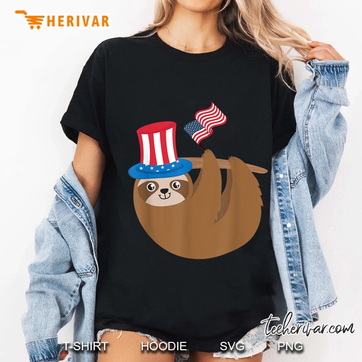 Patriotic Sloth USA Version2 Ladies Tee