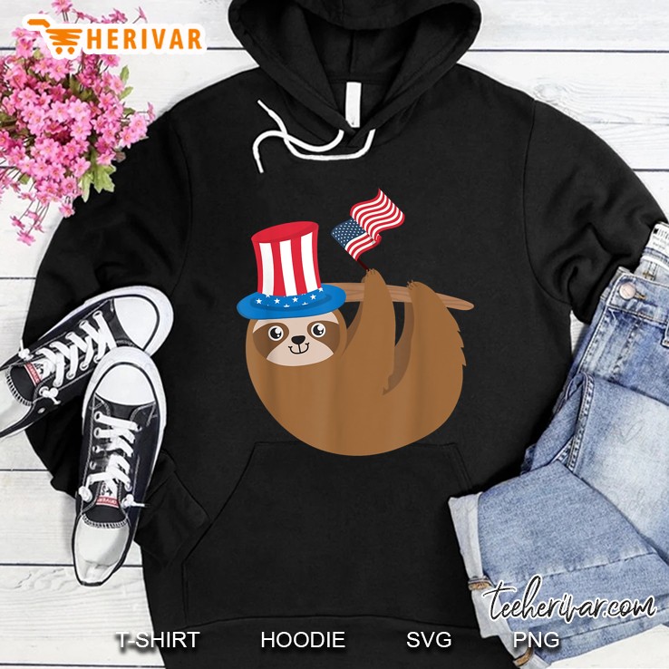 Patriotic Sloth USA Version2 Hoodie