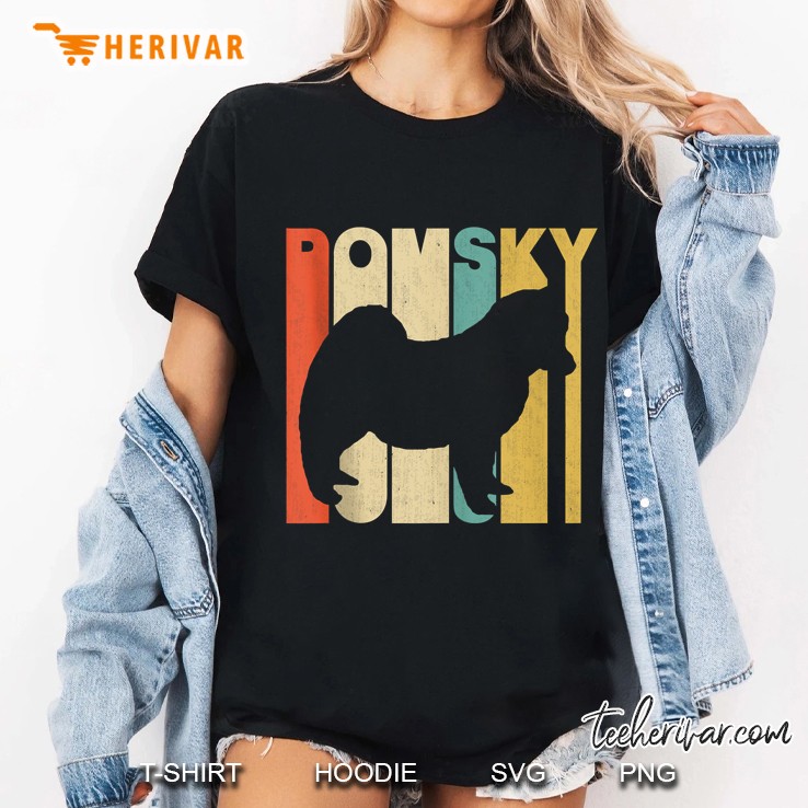 Vintage Retro Pomsky Silhouette Ladies Tee