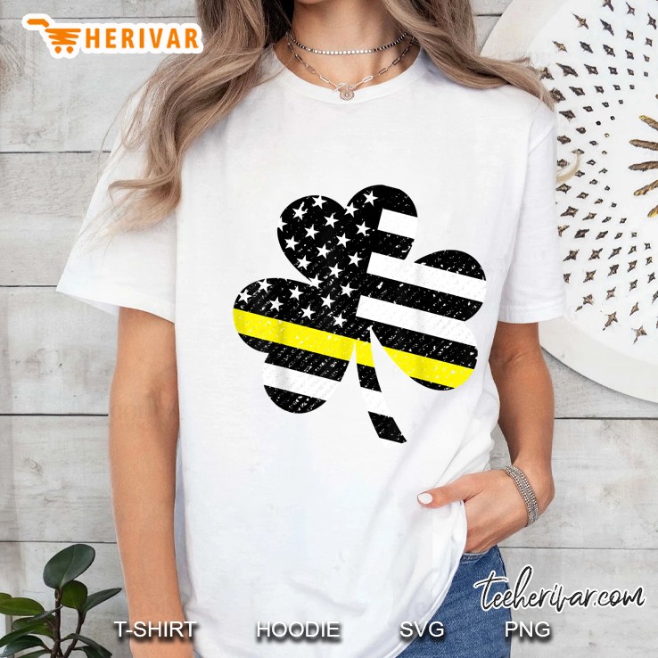 911 Dispatcher Thin Yellow Line St Patricks Day Ladies Tee