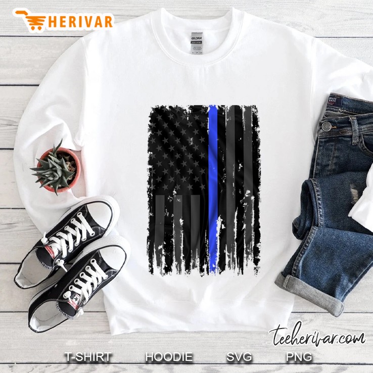 American Flag Thin Blue Line White Version Sweatshirt