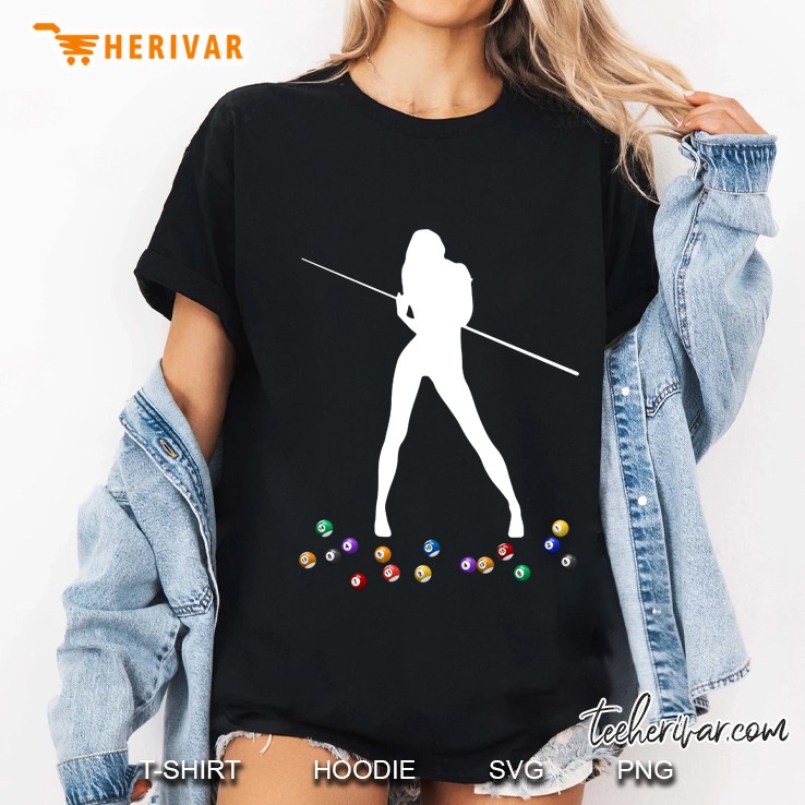 Pocket Billiards Girl Silhouette Version Ladies Tee