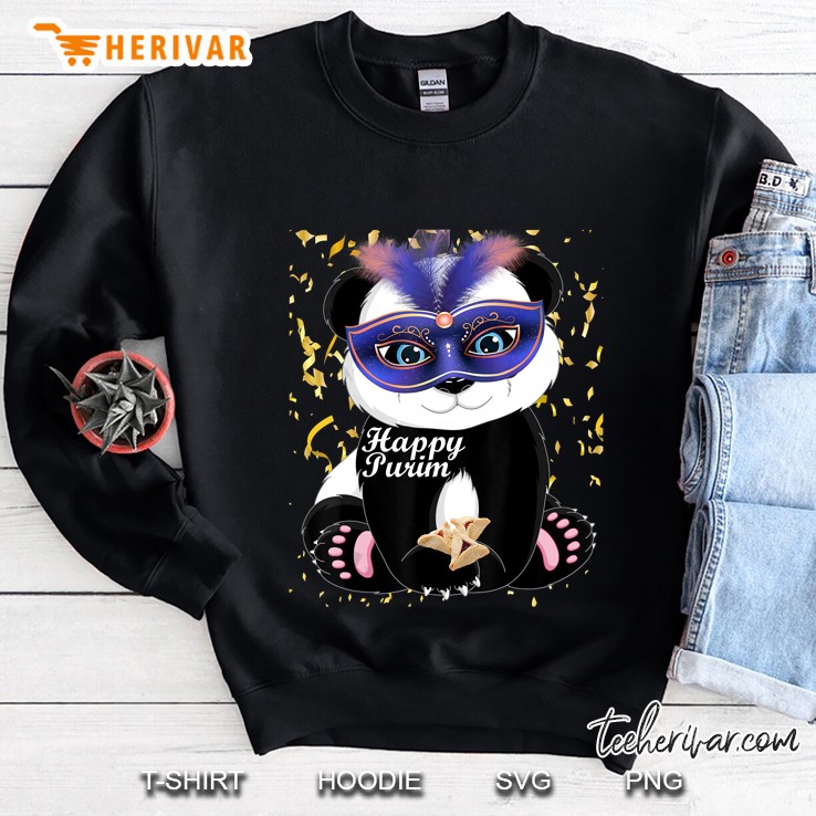 Happy Purim Mask Panda Version Sweatshirt