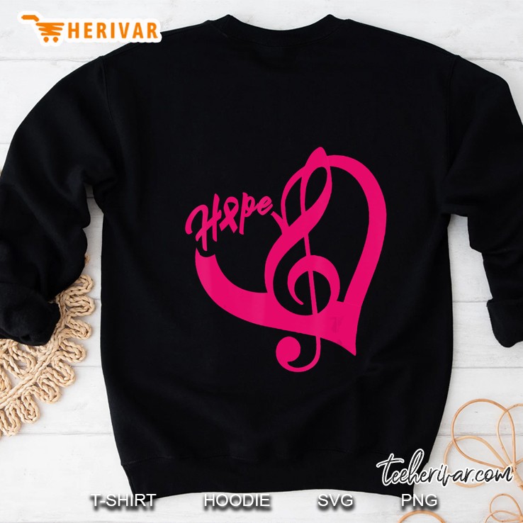 Treble Clef Heart Pink Ribbon Version Sweatshirt
