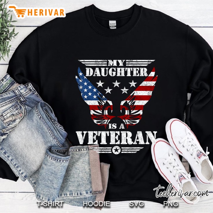 My Daughter Is A Veteran American Flag Wings Version Mugs