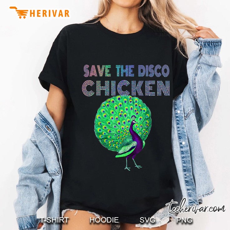 Save The Disco Chicken Peacock Version Ladies Tee