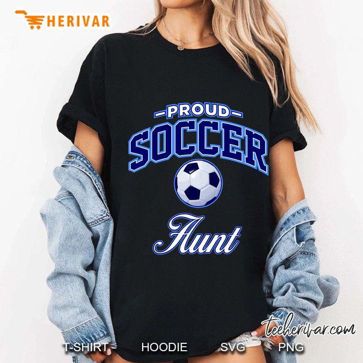 Proud Soccer Aunt Soccer Ball Version Ladies Tee