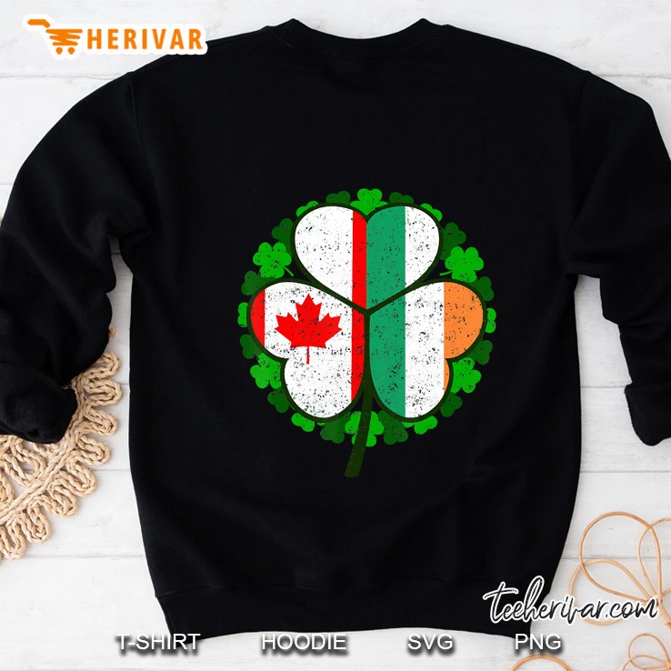 Canadian Flag And Irish Flag Shamrock Sweatshirt