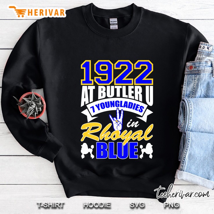 1922 At Butler U 7 Youngladies In Rhoyal Blue Sweatshirt