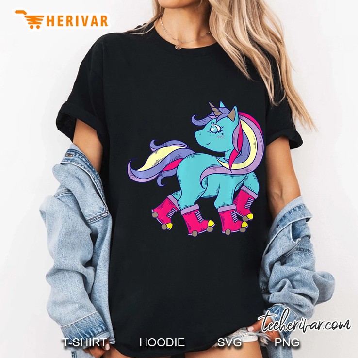Skating Unicorn Cute Horse Ice Skaters Ladies Tee