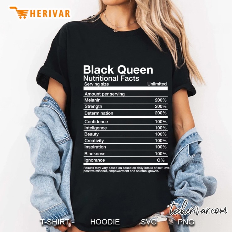 Black Queen Nutritional Facts Version Ladies Tee