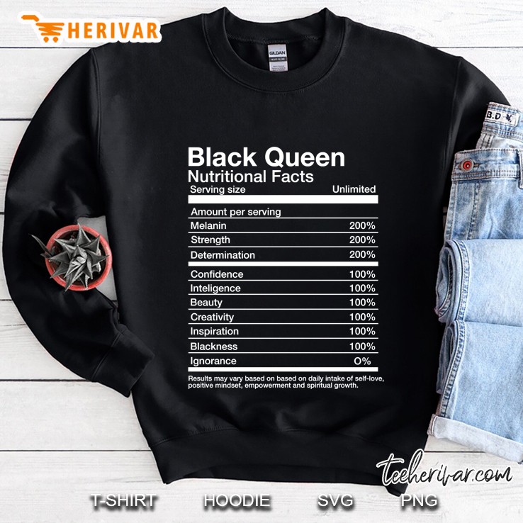 Black Queen Nutritional Facts Version Sweatshirt
