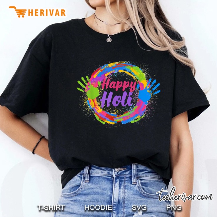 Happy Holi Colorful Circle Version Ladies Tee