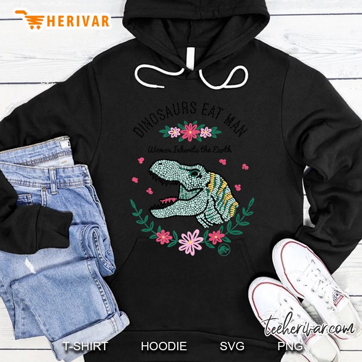 Dinosaurs Eat Man Women Inherit The Earth T-Rex Head Floral Version Hoodie