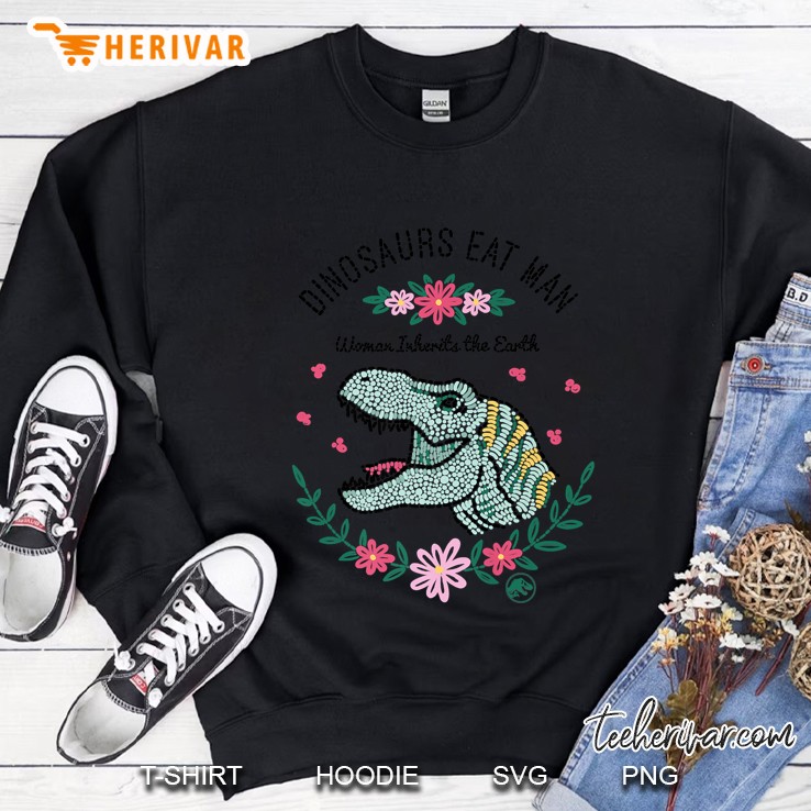 Dinosaurs Eat Man Women Inherit The Earth T-Rex Head Floral Version Sweatshirt