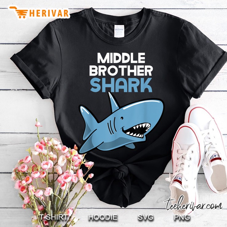Middle Brother Shark Funny Family Gift Shirt