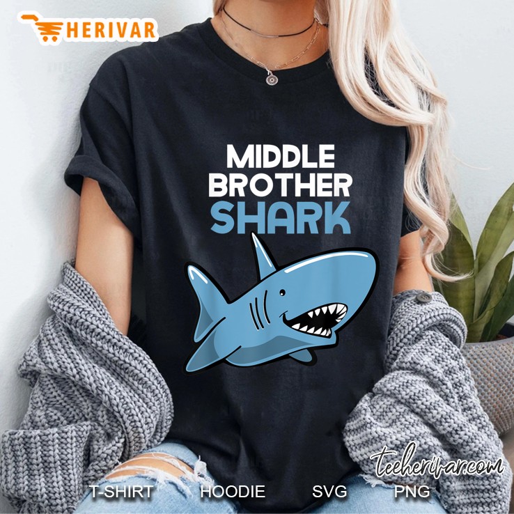 Middle Brother Shark Funny Shark Version Ladies Tee