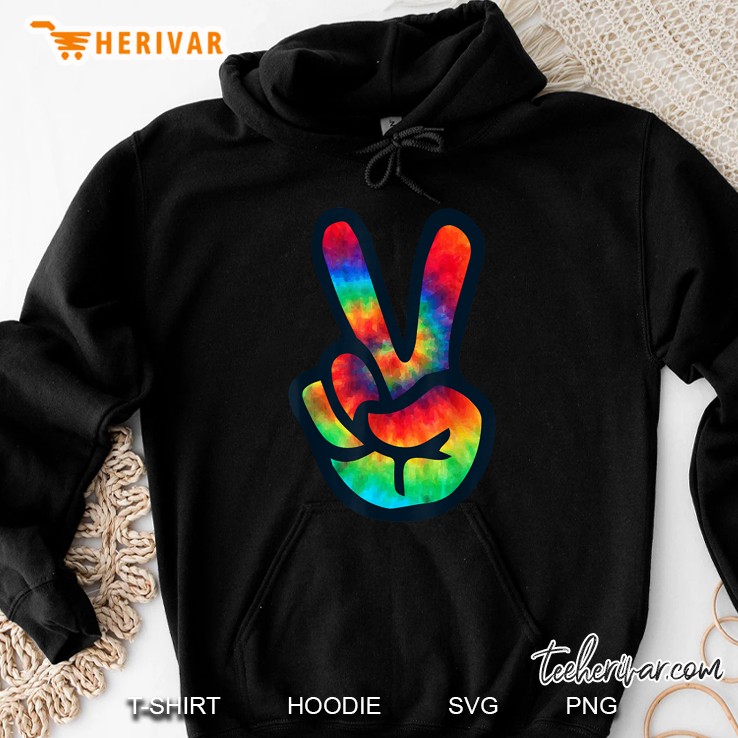 Peace Sign Hand Tie Dye Version Hoodie