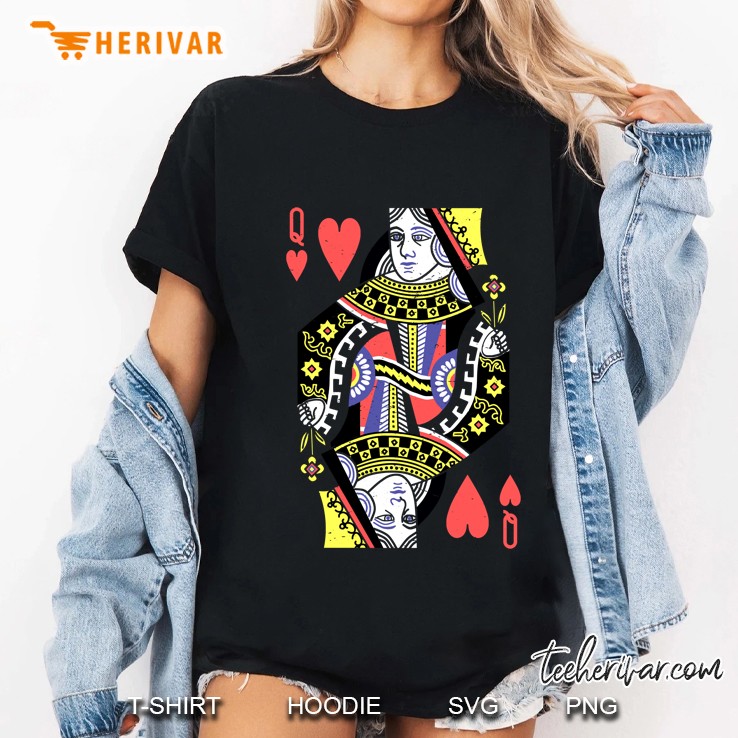 Queen Of Hearts Playing Card Ladies Tee