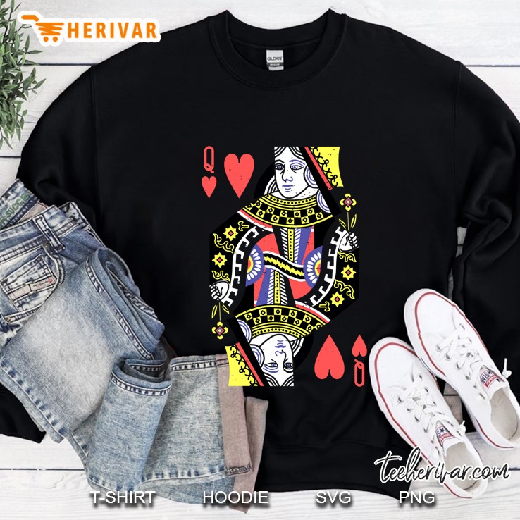 Queen Of Hearts Playing Card Sweatshirt