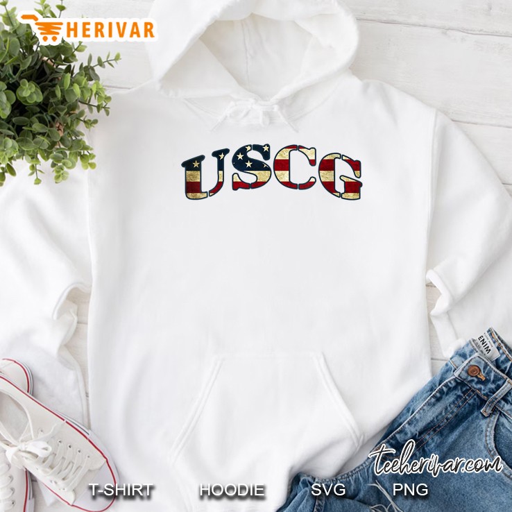 United States Coast Guard USCG American Flag Hoodie