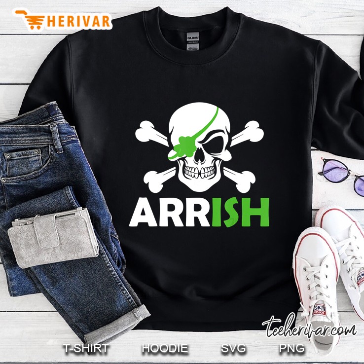 Arrish Pirate Skull And Cross Bones Shamrock Version Mugs