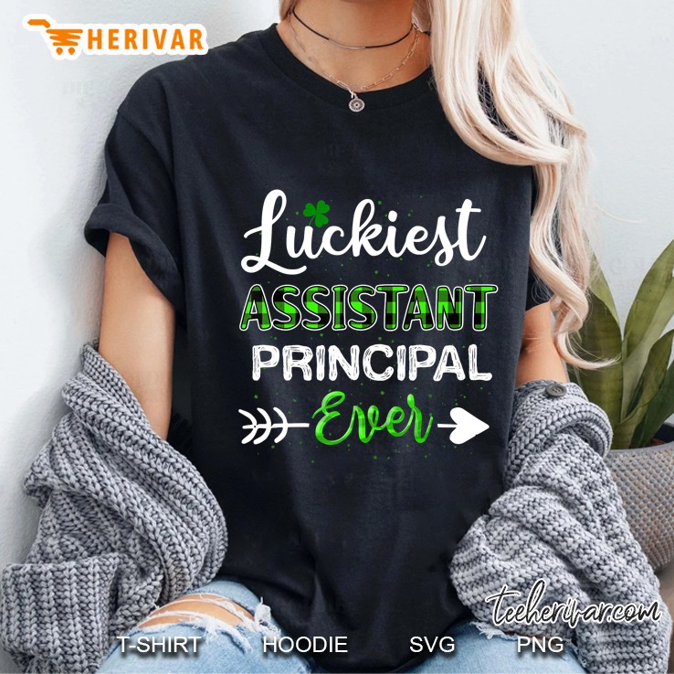 Luckiest Assistant Principal Ever Shamrock Plaid Version Ladies Tee