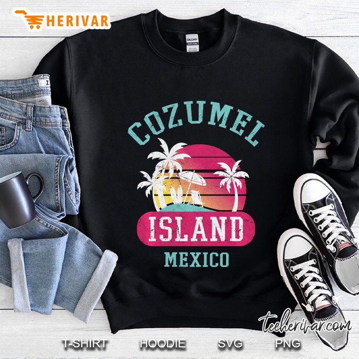 Cozumel Island Mexico Palm Tree Black Version Sweatshirt