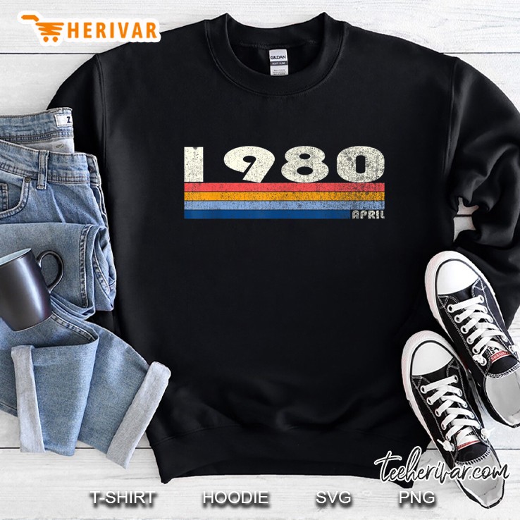 39Th Birthday Gift Retro Born In April Of 1980 Sweatshirt