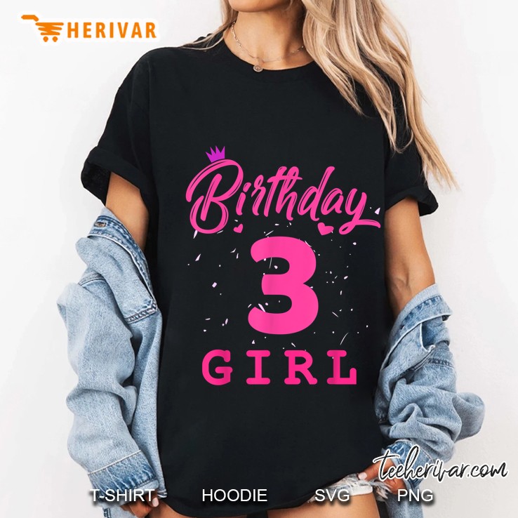 Birthday 3 Girl 3rd Birthday Ladies Tee