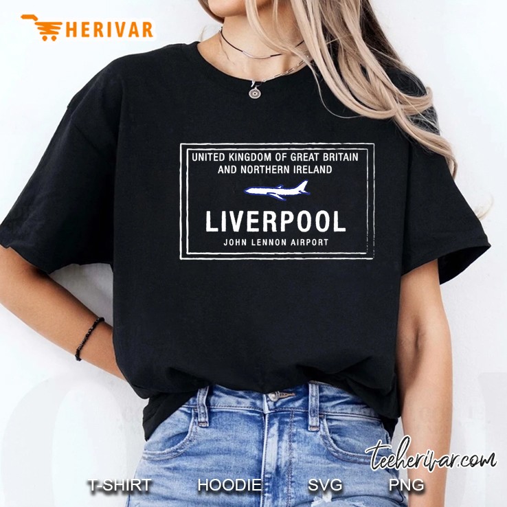 Liverpool-Airport Uk Passport Stamp Vacation Travel Ladies Tee